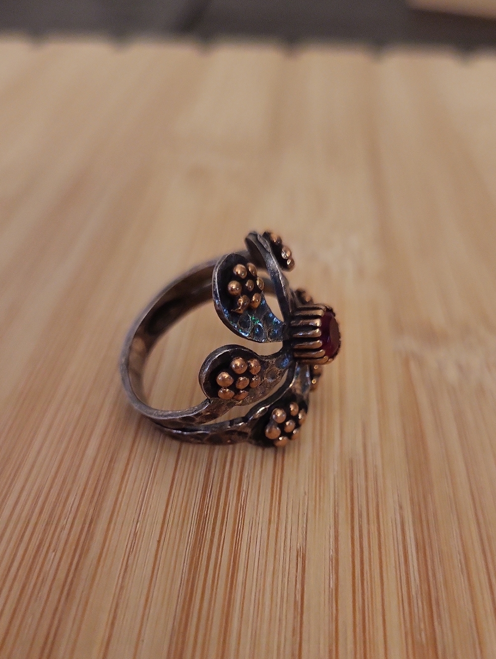 Vintage Turkish Sterling Silver Cocktail Ring - Picture 5 of 9